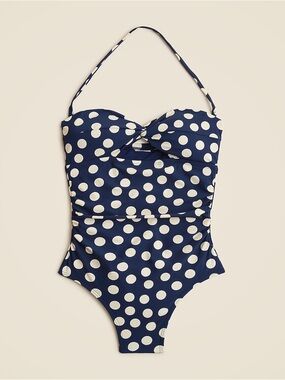 J.Crew Gemma ruched bandeau cutout one-piece